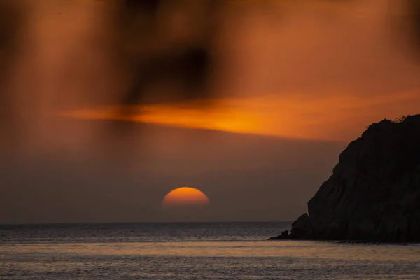 Puesta Sol Playa Taganga Santa Marta — Foto de Stock