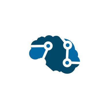 Beyin illüstrasyon logo tasarım şablonu