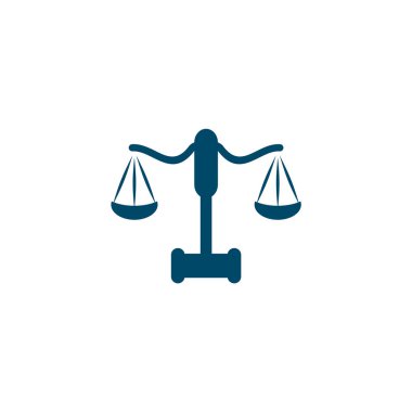 Ölçekli illüstrasyon kullanan Adalet Hukuku logo tasarımı