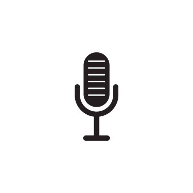 Mic simge logo tasarım vektör şablonu
