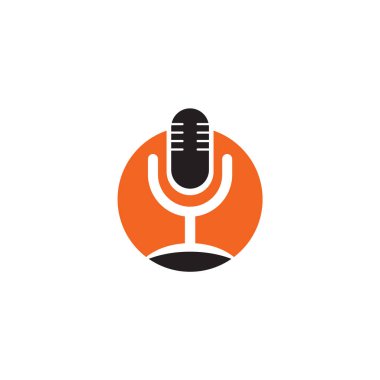 Mic simge logo tasarım vektör şablonu