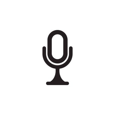Mic simge logo tasarım vektör şablonu
