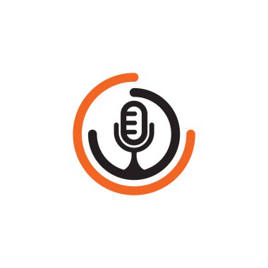 Mic simge logo tasarım vektör şablonu