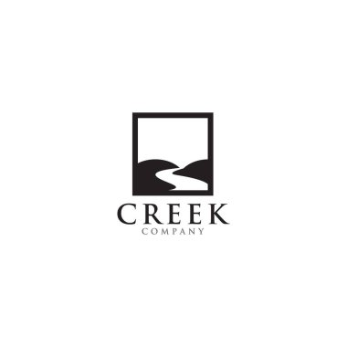 Creek and river icon logo design vector template clipart