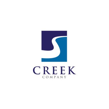 Nehir ve dere simgesi logo tasarım şablonu