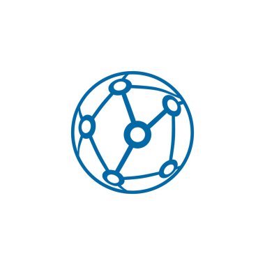 Yarım ton dünya 3D logo tasarım şablonu