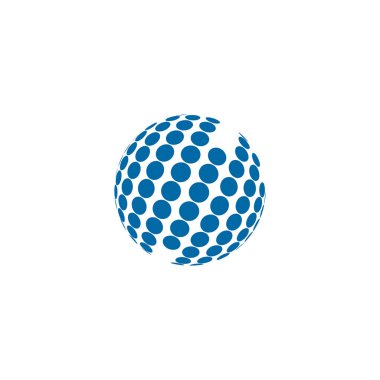 Yarım ton dünya 3D logo tasarım şablonu