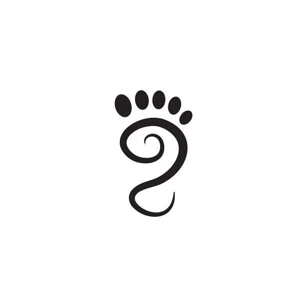 Templat desain logo ikon telapak kaki - Stok Vektor