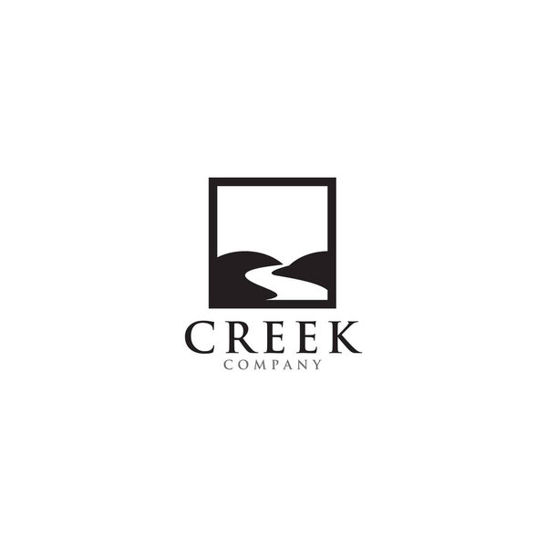 Creek and river icon logo design vector template