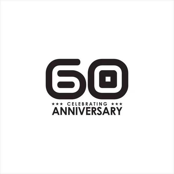 60e anniversaire célébrant emblème logo design — Image vectorielle