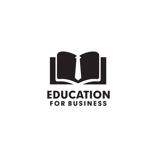 Diseño del logo de la educación con plantilla de icono de libro — Vector de stock