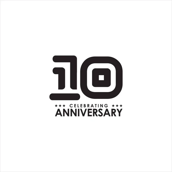 10th year celebrating anniversary emblem logo design — Stock Vector