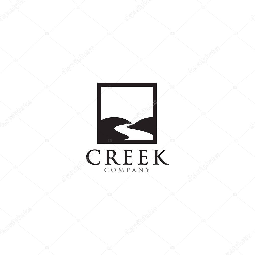 Creek and river icon logo design inspiration vector template