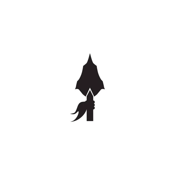 Spear logo diseño vector plantilla — Vector de stock