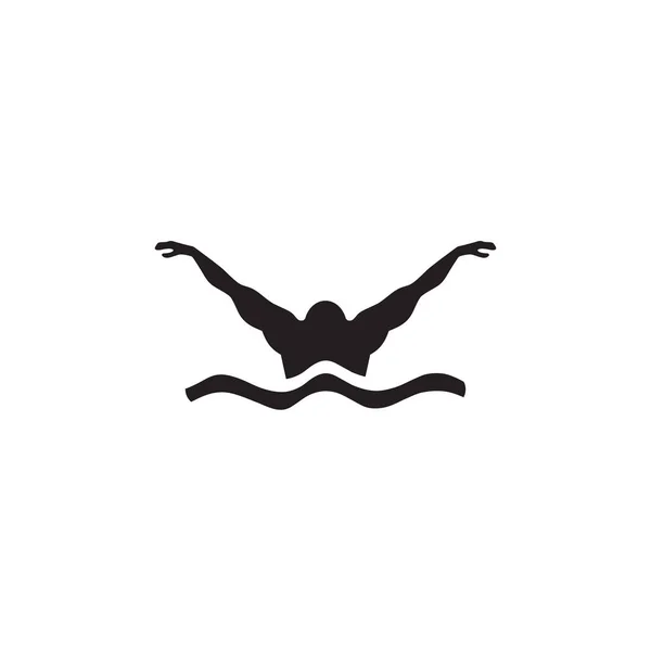 Yüzücü logosu tasarım vektör şablonu — Stok Vektör