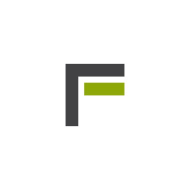 F harfi ilk simge logo tasarım şablonu