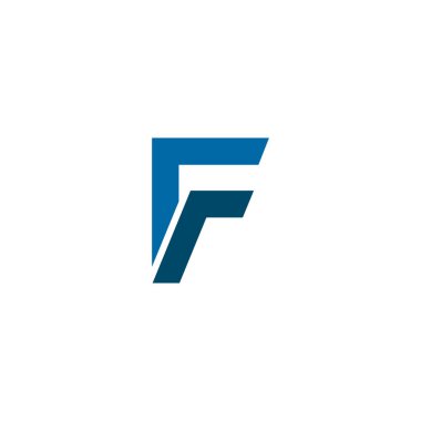 F harfi ilk simge logo tasarım şablonu