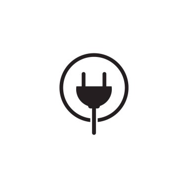 Logo dizaynındaki elektrik kablosu şablonu