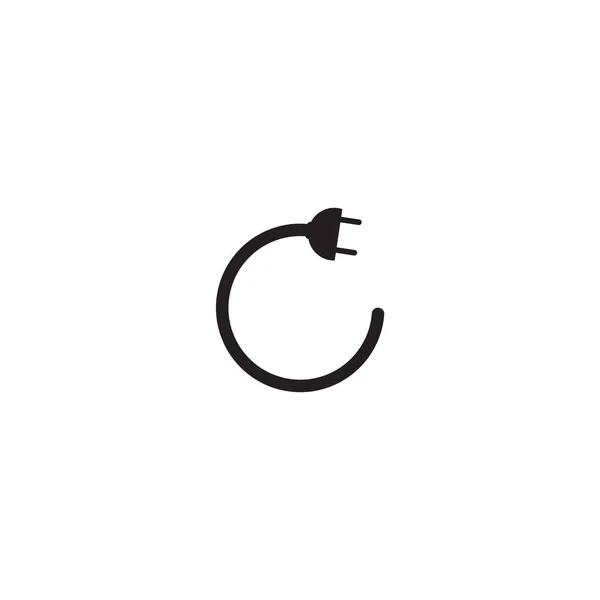 Elektrische Kabelstecker in Logo-Design-Vorlage — Stockvektor