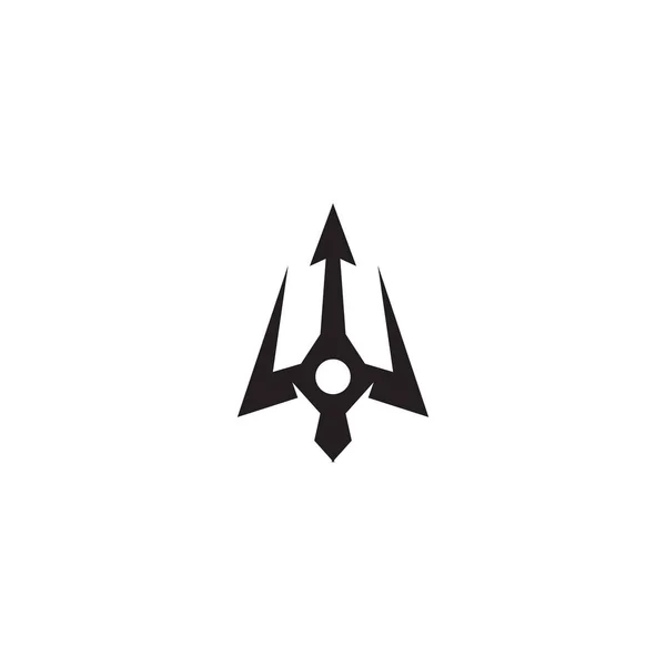 トライデント武器ロゴデザインベクターテンプレート — ストックベクタ