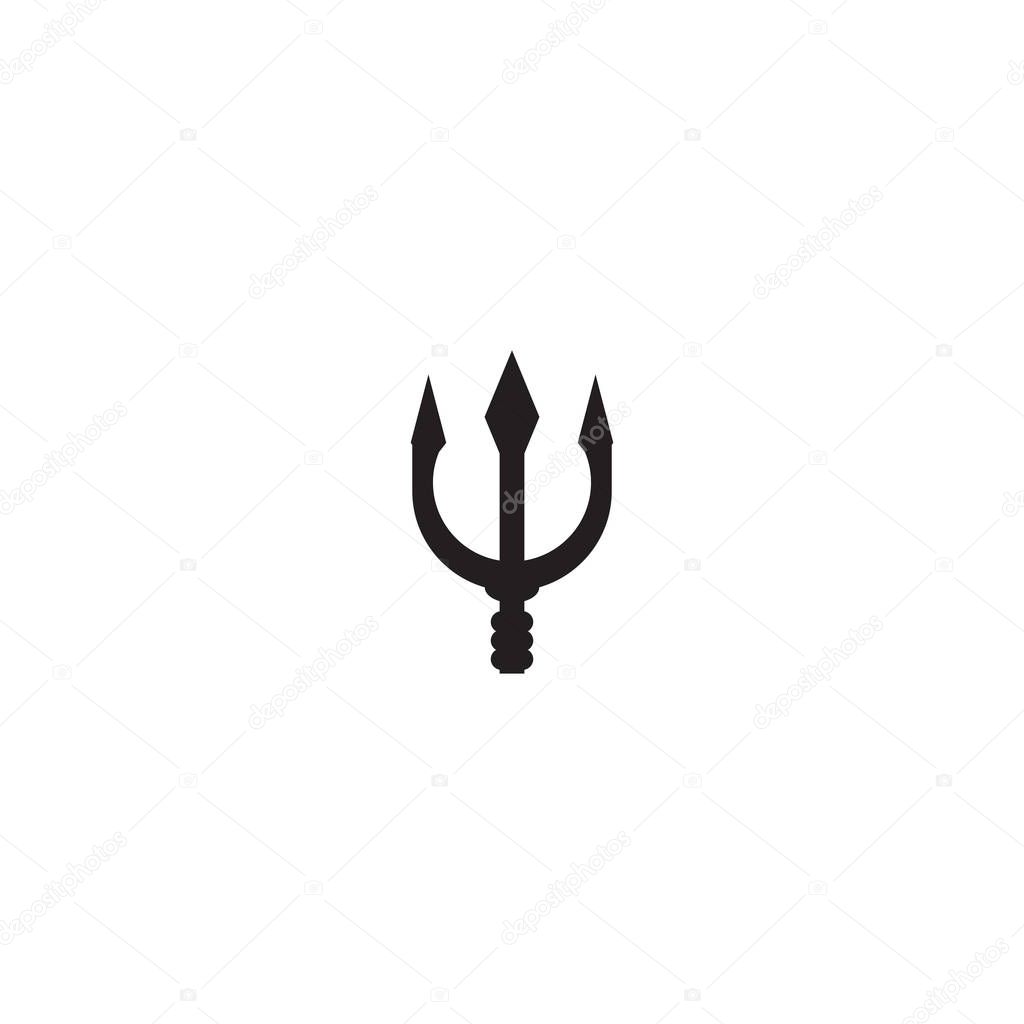 Trident weapon logo design vector template