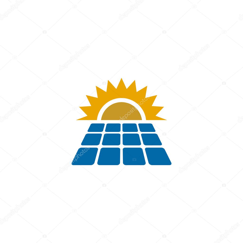 Solar energy logo design vector template