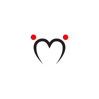 Aşk illüstrasyon logo tasarım şablonu