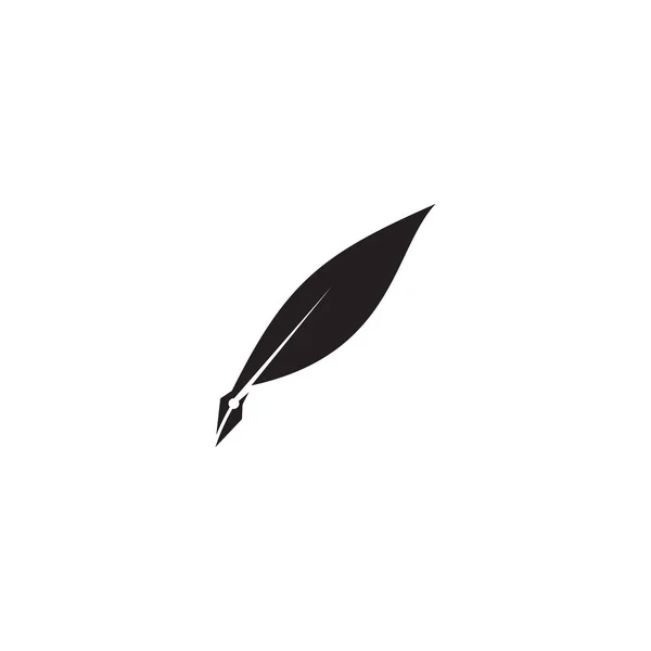 Modelo de vetor de design de logotipo de ícone de caneta Feahter — Vetor de Stock