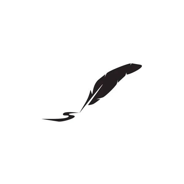 Modèle vectoriel de conception de logo de stylo Feahter icône — Image vectorielle