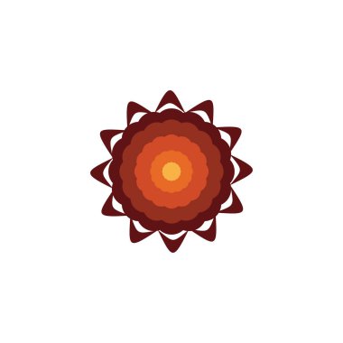 Aborjin sanat noktaları simge logo tasarımı şablonu boyuyor