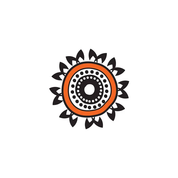 Aboriginal art dots schilderij pictogram logo ontwerp sjabloon — Stockvector