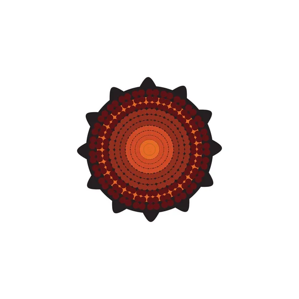 Aborígene arte pontos pintura ícone logotipo design modelo —  Vetores de Stock