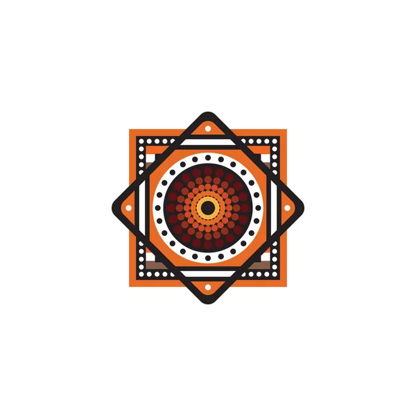 Aboriginal art tečky malování ikony logo design šablony — Stockový vektor