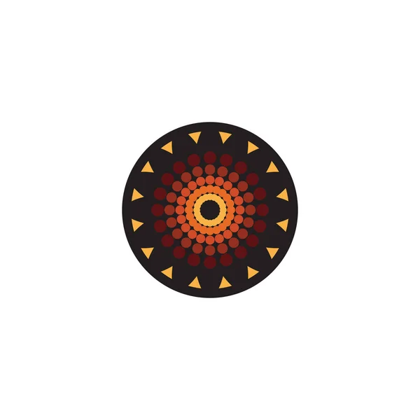 Plantilla de diseño de logotipo de icono de pintura de puntos de arte aborigen — Vector de stock