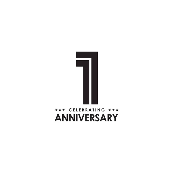 1e jaar vieren verjaardag embleem logo ontwerp — Stockvector