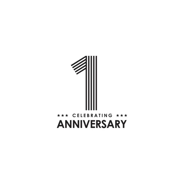 1 ano celebrando aniversário emblema logotipo design —  Vetores de Stock
