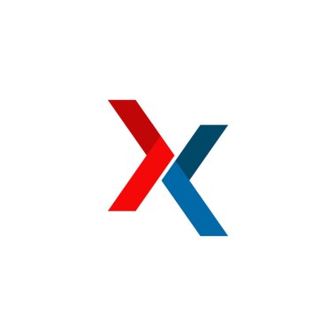 X harfi ilk logo tasarım vektör şablonu