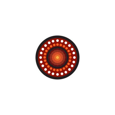 Aborjin sanat noktaları simge logo tasarımı şablonu boyuyor