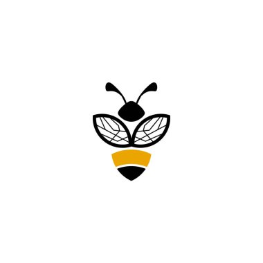 Arı simgesi logo tasarım vektör şablonu