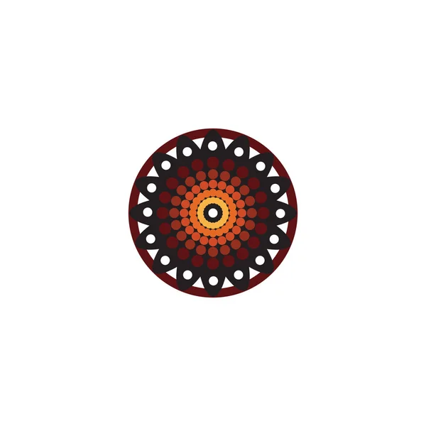 Aboriginal art tečky malování ikony logo design vektorové šablony — Stockový vektor