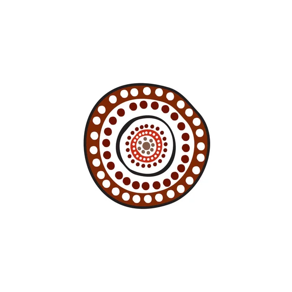アボリジニのアートドット絵アイコンロゴデザインベクトルテンプレート — ストックベクタ