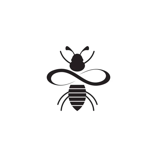 Templat desain logo Bee icon - Stok Vektor