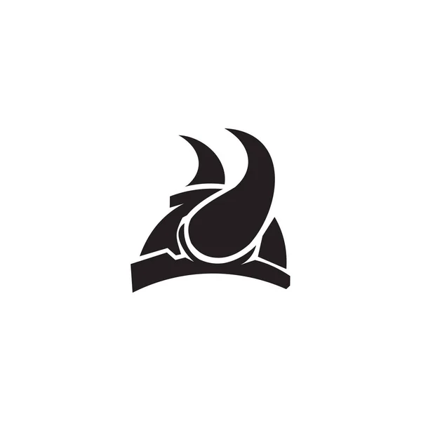 Viking miğferi simgesi logo tasarım şablonu — Stok Vektör