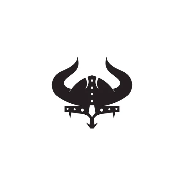 Modèle vectoriel de conception de logo icône casque Viking — Image vectorielle