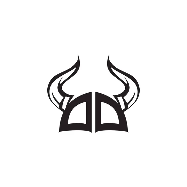 Viking helm pictogram logo ontwerp vector template — Stockvector