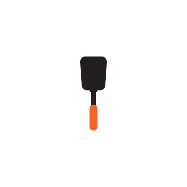 Spatula şablonu kullanan restoran simgesi logosu tasarımı