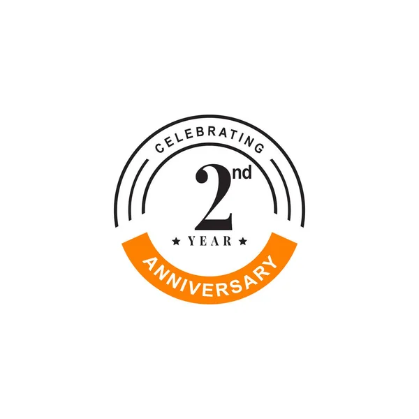 2ème année célébrant l'anniversaire logo logo design — Image vectorielle