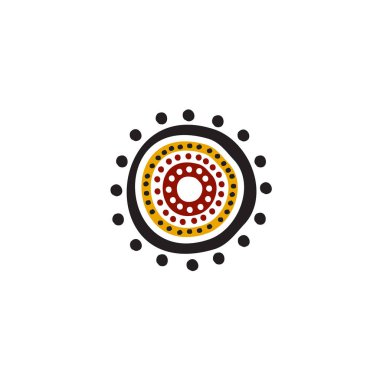 Aborjin sanat noktaları simge logosu tasarımı boyuyor