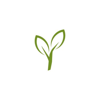 Yaprak simgesi logo tasarım vektör şablonu