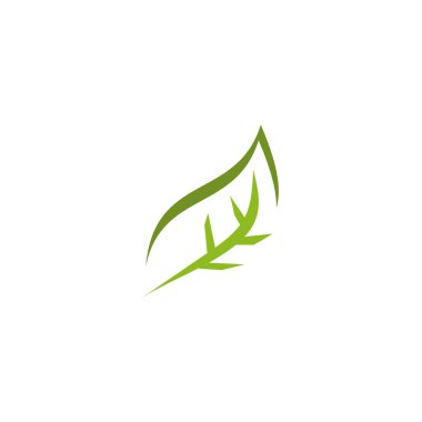 Yaprak simgesi logo tasarım vektör şablonu